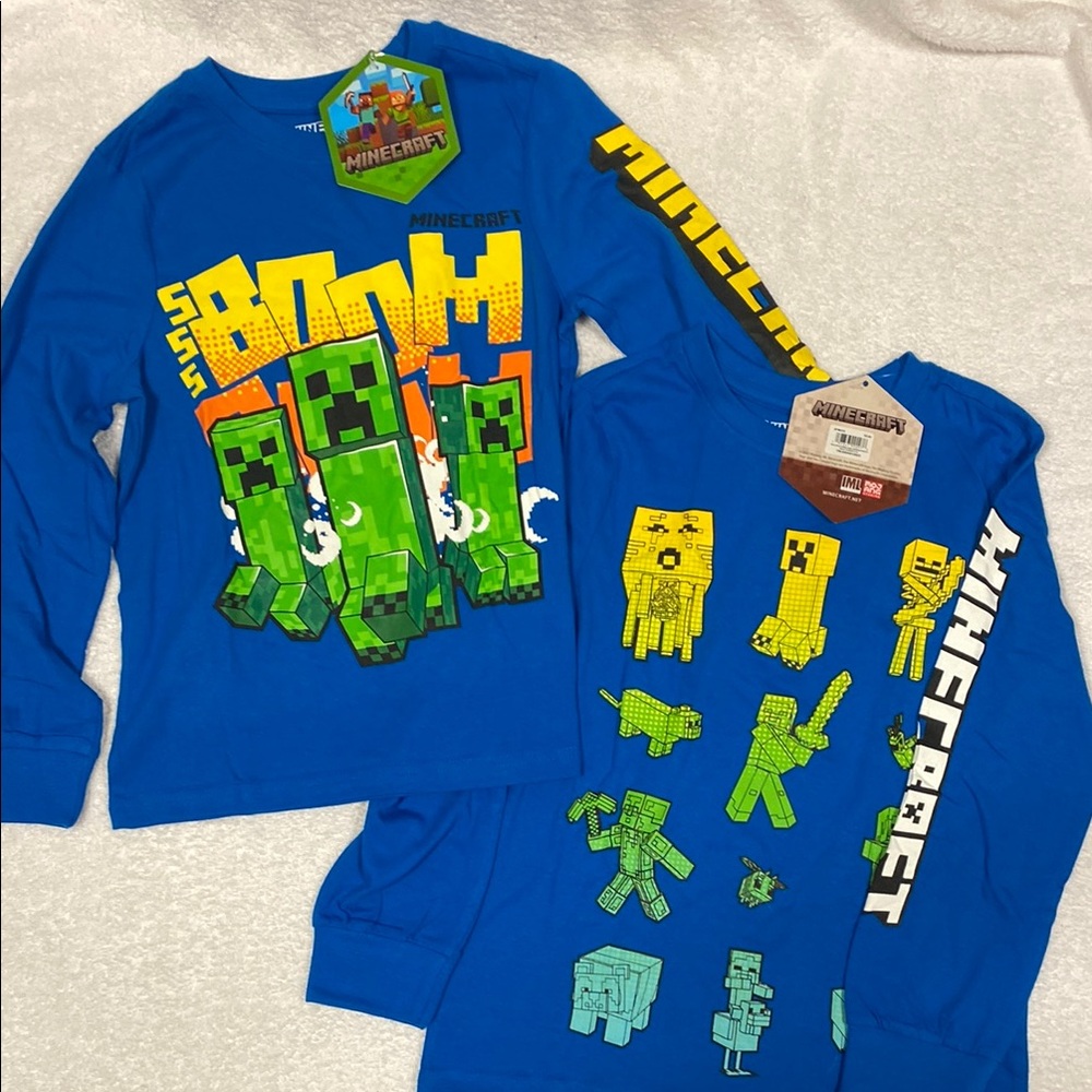 NWT Minecraft mojang long sleeve tees size 8